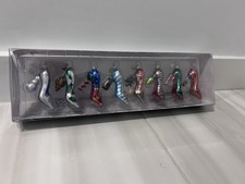 Department 56 Tiny Trimmings set Of 8 Shoe Glass Ornaments picture