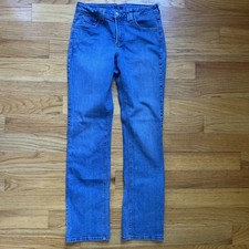 NYDJ Not Your Daughter's Jeans Size 10 Medium Wash Straight Leg Denim Lift Tuck picture