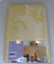 Kohl's Celebrate Easter Together Yellow Floral Oblong Tablecloth 60 x 120 picture