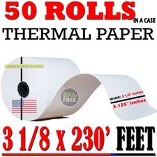 50 Rolls Thermal POS Receipt Printer Roll Paper 3 1/8x230' Thermal Receipt Paper picture