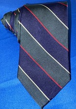 Brooks Brothers Men's Silk Woven Striped Tie Navy Green Red White Logo picture