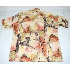 Vintage 60s 70s D Avila California Shirt Mens L/XL Peach Tan Black Abstract picture