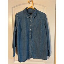 Talbots Women's Denim Button-Down Shirt - Blue picture