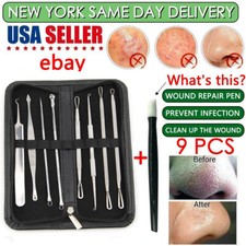 10PCs Stainless Pimple Popper Blackhead Remover Kit Tools Comedone Zit Extractor picture