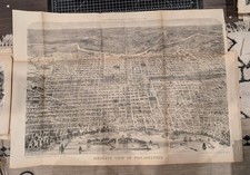 1872 Philadelphia Birds Eye View Harpers Weekly June 15 Theodore Davis Map picture