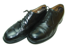 Men's 8  Vintage INTERNATIONAL SHOE CO DPSC Military Black Leather Uniform Derby picture