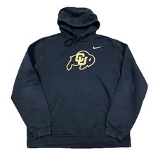 Colorado Buffalos Hoodie Hoodie Men Large Black Nike Club Fleece  Sweatshirt picture