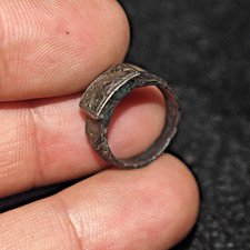 Genuine Ancient Eastern Roman Solid Silver ring with Engraved Bezel picture