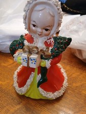 VTG 1950s NAPCO (?) Christmas Shopper Girl w/ Gifts Planter MCM GREAT picture