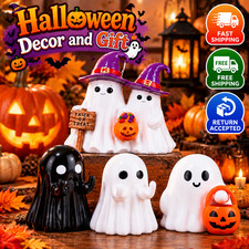 Halloween Ghost Figurine Funny Middle Finger Statue Novelty Tabletop Decor Gift picture