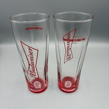 Vintage Pair of Budweiser Pilsner Glasses 1980's Rare picture