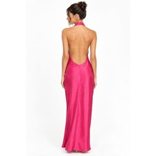 Lulus Pink Backless Halter Neck Cutout Maxi Dress Size M picture