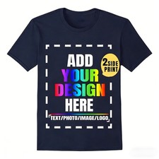 Personalized Custom T-Shirt Double Sided Print  Your Design Text Logo Photo Gift picture