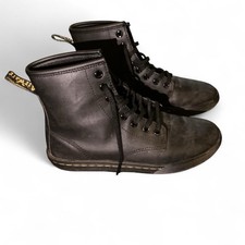 Dr. Martens Black Leather Lace-Up Ankle Combat Boots Round Toe Comfort US 6 picture
