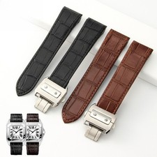 For Cartier Santos 100 Genuine Leather Watch Band Strap 20 23 24.5mm with Tools picture