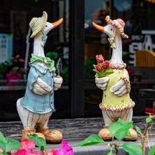 Wondhome Garden Statues Couple Duck Funny Cartoon Duck Garden Statues Indoor picture