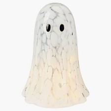 ALDI The Halloween Collection LED Confetti Glass Ghost 8in Light Up Timer NWT picture