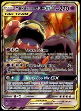 Muk & Alolan Muk GX 61/214 Holo GX Rare Unbroken Bonds Pokemon Lightly Played picture