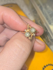 Vintage 14K Gold Star Chrysoberyl Diamond Bypass Ring 3.2g Estate Jewelry picture