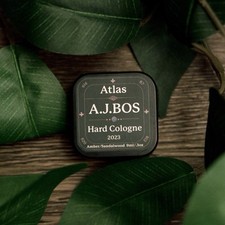 A.J.BOS X Atlas Men’s Solid Cologne Amber/Sandalwood 9 ml /.3 Oz Travel Size picture