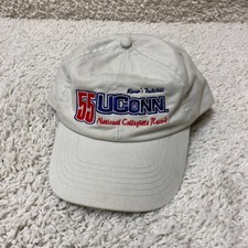 VTG UConn Huskies Hat Strapback Beige Tan Blue University Connecticut NCAA Mens picture