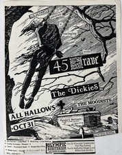 Vintage 45 Grave The Dickies The Moodists Halloween Punk Concert Flyer picture