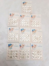Lucky Lady 12 Vintage Mother of Pearl Round Buttons Original Card 1930s  picture