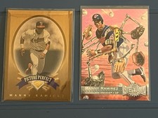 1996 Leaf - Picture Perfect Manny Ramirez #4 1847/5000 & Bonus Fleer Metal picture