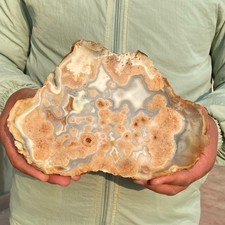 2.84LB Rare Natural Colourfu Agate Slice Quartz Crystal Mineral Specimen Healing picture