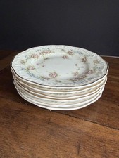 Theodore Haviland New York 6.25in Bread Plates Pink Floral Gold Trim Set of 6 picture