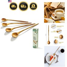 Natural Olive Wood Spoons Set 4pcs Kitchen Stirring Honey Coffee Tea picture