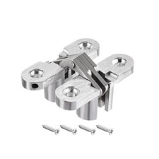 2pcs Invisible Concealed Cross Hinges Wooden Doors Zinc Alloy 45 x 37 x 12mm picture