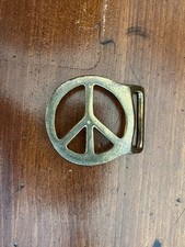 Rare Vintage Brass Peace Buckle 1960's Collectable 1 1/2