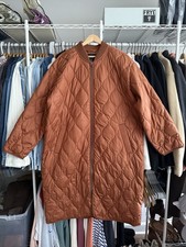 NWOT Everlane Renew Womens Long Liner Quilted Jacket Puffer Camel Copper XL picture