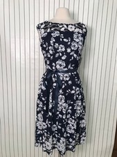 Candalite Women's Dark Blue Sleeveless Dress Floral Size M picture