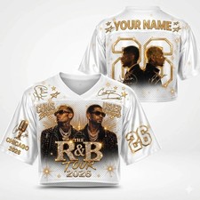 Usher Chris Brown R&B Tour 2026 Chicago Jersey – Celestial Gold Music Fan Gear picture