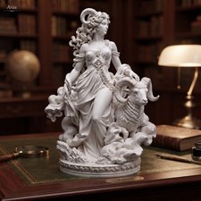 Aries Zodiac Sculpture, 20 cm Resin Statue, Astrology Home Decor picture