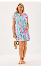 Lilly Pulitzer Ansella Tunic Dress Multi Royal Coral NWT Size 4 picture