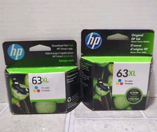 Genuine HP 63XL High Yield Tri-Color Ink Cartridge Dated 2021 And 2024 Lot Of 2 picture
