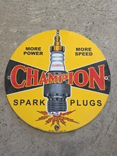 VINTAGE 1957 SPARK PLUGS PORCELAIN SIGN  12