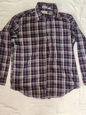 Wedgefield Vintage Plaid Long Sleeve Button Down Shirt Size L Blue Red picture