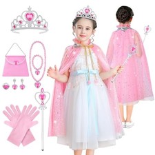 AOMIG 11PCS Princess Cape Set, Princess Cape Clothes With Crown, Wand, Jewelr... picture