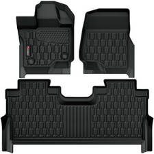 3W TPE Floor Mats for 2015-2026 Ford F-150/F-150 Lightning Super Crew Cab Liner picture