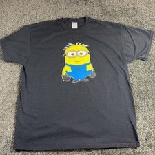 Jerzees Minions Shirt Mens 2XL Gray Cartoon Graphic Tee Despicable Me Movie picture