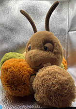 RARE Retired Jellycat Figgy Caterpillar Plush HTF Hard To Find Autumn Pom Pom picture