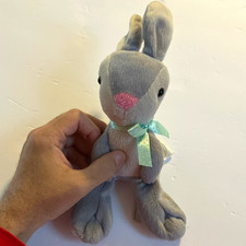Animal Adventure Gray Rabbit Stuffed Plush w/ Green Bow, Small (6-14 in), 2020 picture