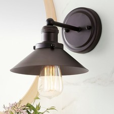 JONATHAN Y July 7.75 in. 1-Light Metal Shade Oil Rubbed Bronze Vanity Light picture