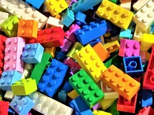150 LEGO Basic Bricks Blocks Sizes 1x1 1x2 2x2 2x3 2x4 bulk lot mix colors picture