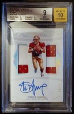 STEVE YOUNG-2019 Flawless Silver (#4/10) DUAL 2-COLOR PATCH JERSEY/AUTO BGS:9/10 picture