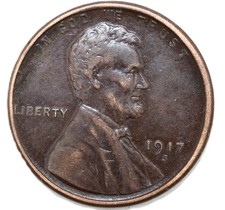 1917-S 1C BN Lincoln Cent-Choice AU-SMH-639 picture